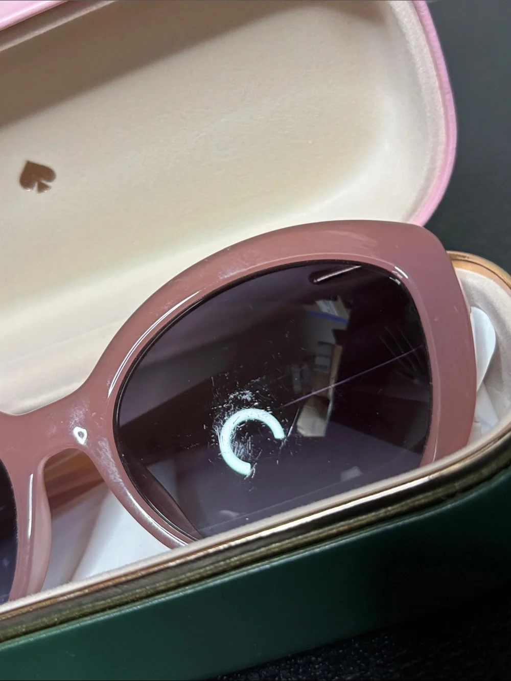 kate spade Blush Pink Sherrie Round Acetate Sunglasses Gradient Lenses in Box
